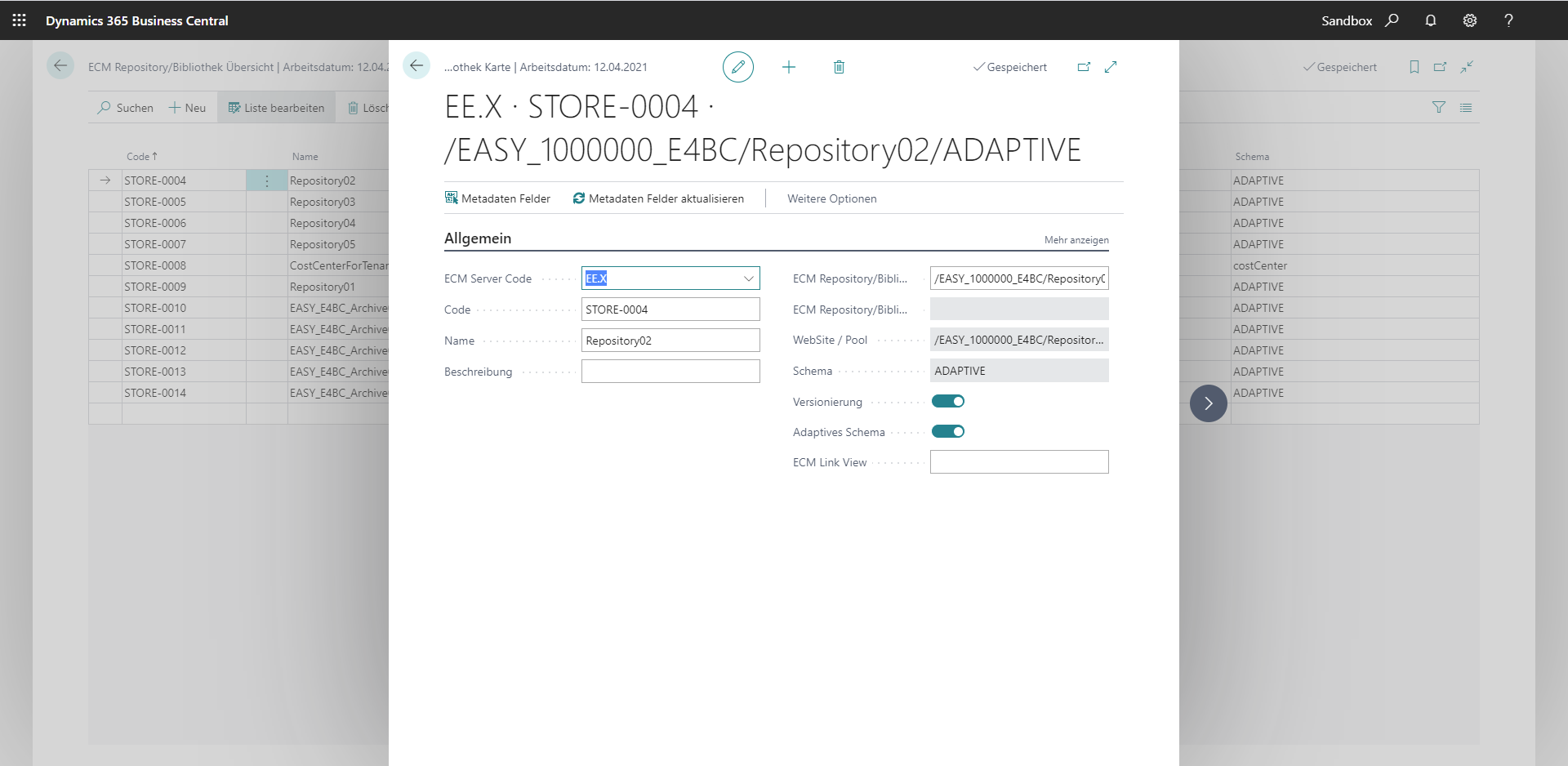 ECM Repository/Bibliothek Übersicht