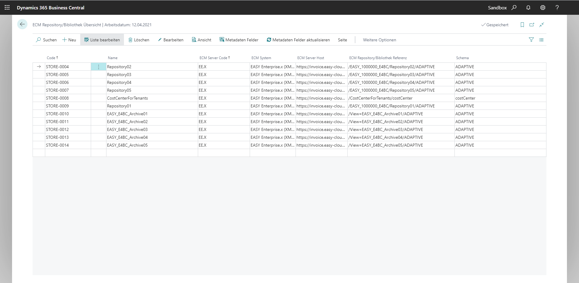 ECM Repository/Bibliothek Übersicht