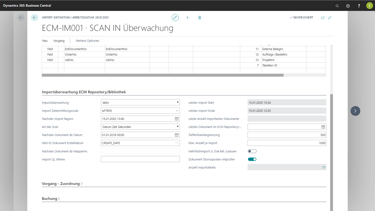 Inforegister Importüberwachung ECM Repository/Bibliothek